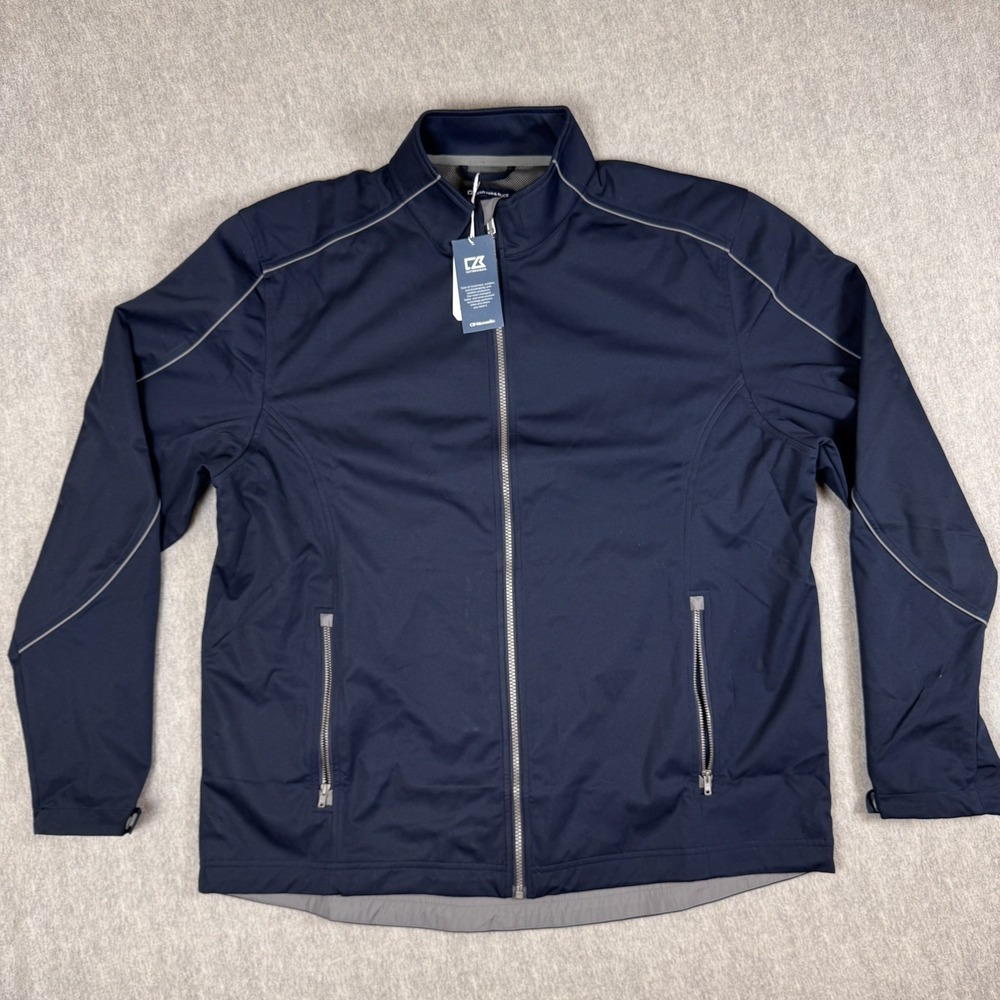 Cutter & Buck CB WeatherTec Golf Jacket Navy Blue Full Zip 2XL
